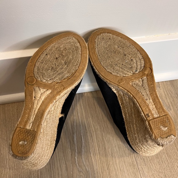 REED KRAKOFF Black Satin High-Cut Espadrille Wedges - Size 38 (US 7.5) - 4" Heel - Picture 6 of 6